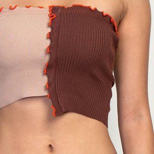 Stasia 2 Faced: TWO TONE KNIT SWEATER TUBE TOPS 2 pack